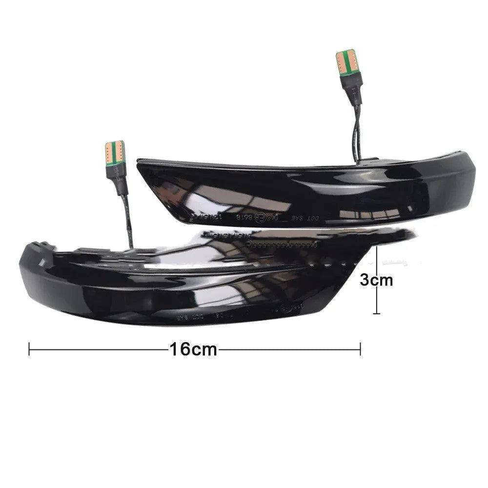 Ford Focus and Mondeo rearview mirror waterfall light in ABS plastic with blue and yellow LED options.