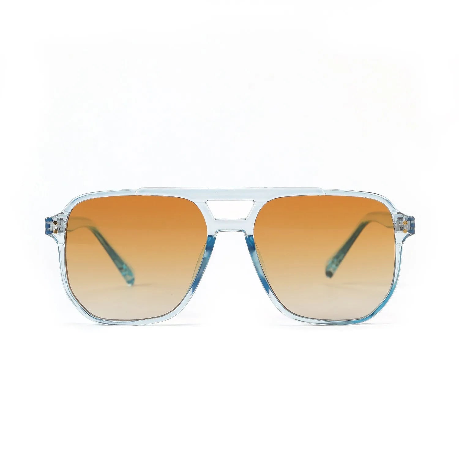Square double beam fashion sunglasses for women in multiple colour options with UV400 protection