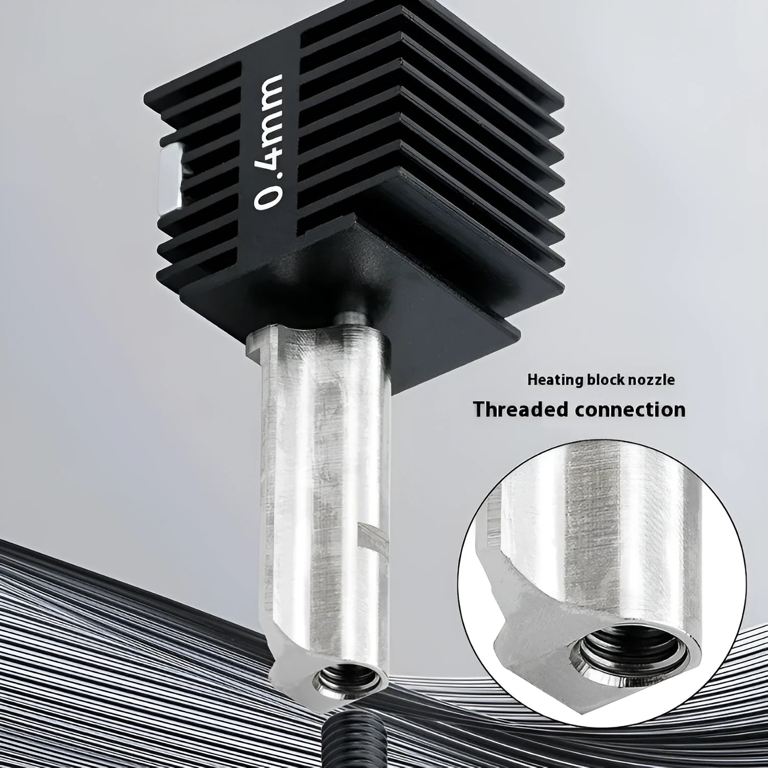 Bambu Lab A1 Mini hardened steel nozzle upgrade kit with four sizes and black silicone sleeves