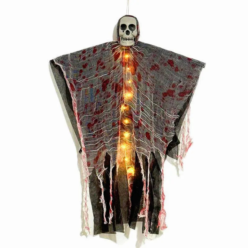 Blood-dyed luminous plastic skull hanging ghost Halloween ornament