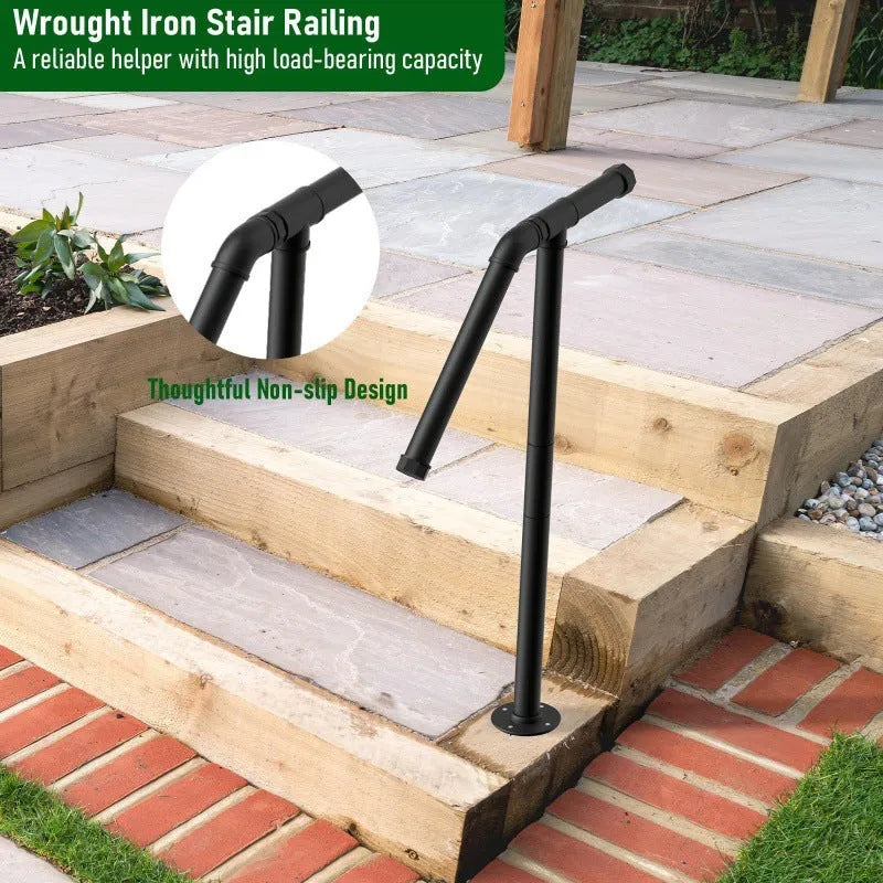 Black metal American minimalist ladder support bracket for DIY home projects