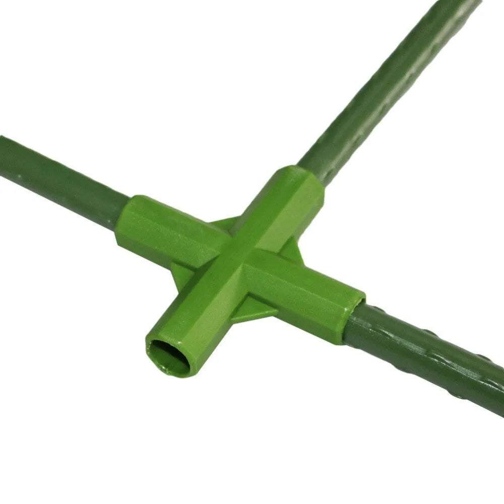 PP plastic 3-way and 4-way plant stake connectors for 11mm diameter garden supports