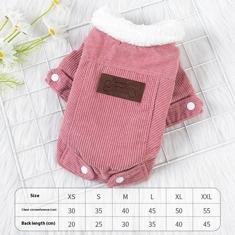 Grey lambswool dog vest with wool lining for winter warmth
