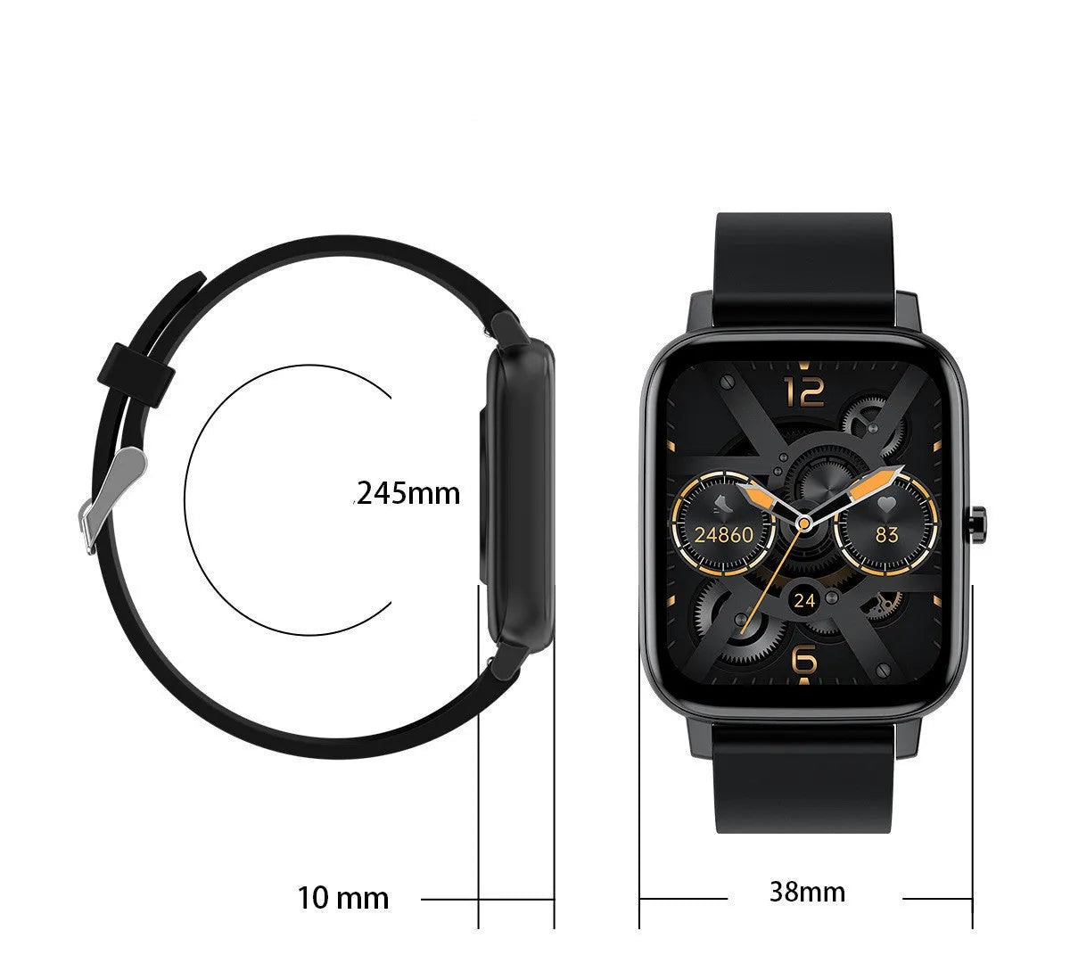 H80 Fashion Sports Smart Watch with ECG monitoring on a silicone strap, showing a coloured touchscreen interface.