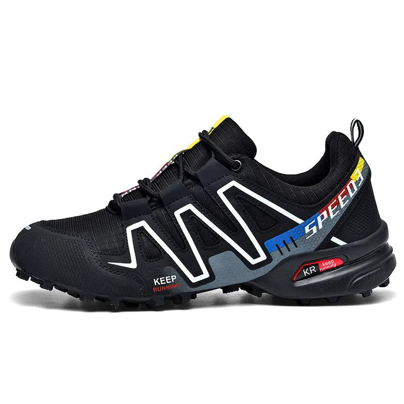 Men's gray orange plus size casual shoes with low-top design and rubber sole.