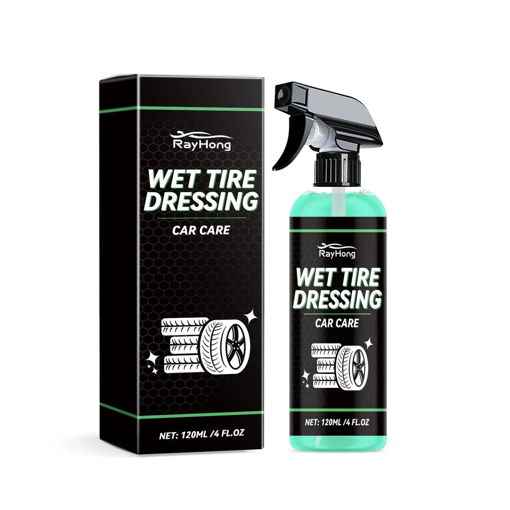120ml car tyre protective agent bottle with silicone oil formulation on a clean surface