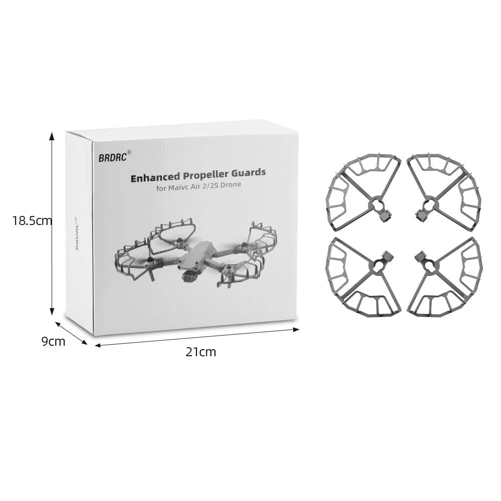 Grey ABS propeller protection ring for DJI Royal Air 2 and AIR 2S drones showing semi-enclosed blade guard design