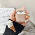 Silicone protective case with ice cream cone design for Apple AirPods 2 wireless headphones