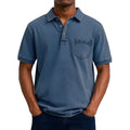Plus size men's printed short sleeve shirt in Korean cardigan style with loose fit