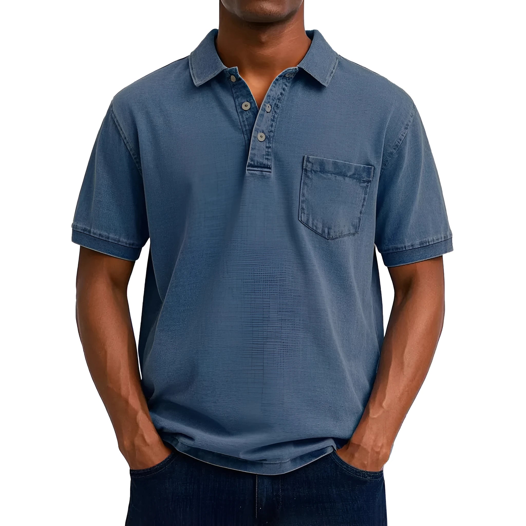 Plus size men's printed short sleeve shirt in Korean cardigan style with loose fit