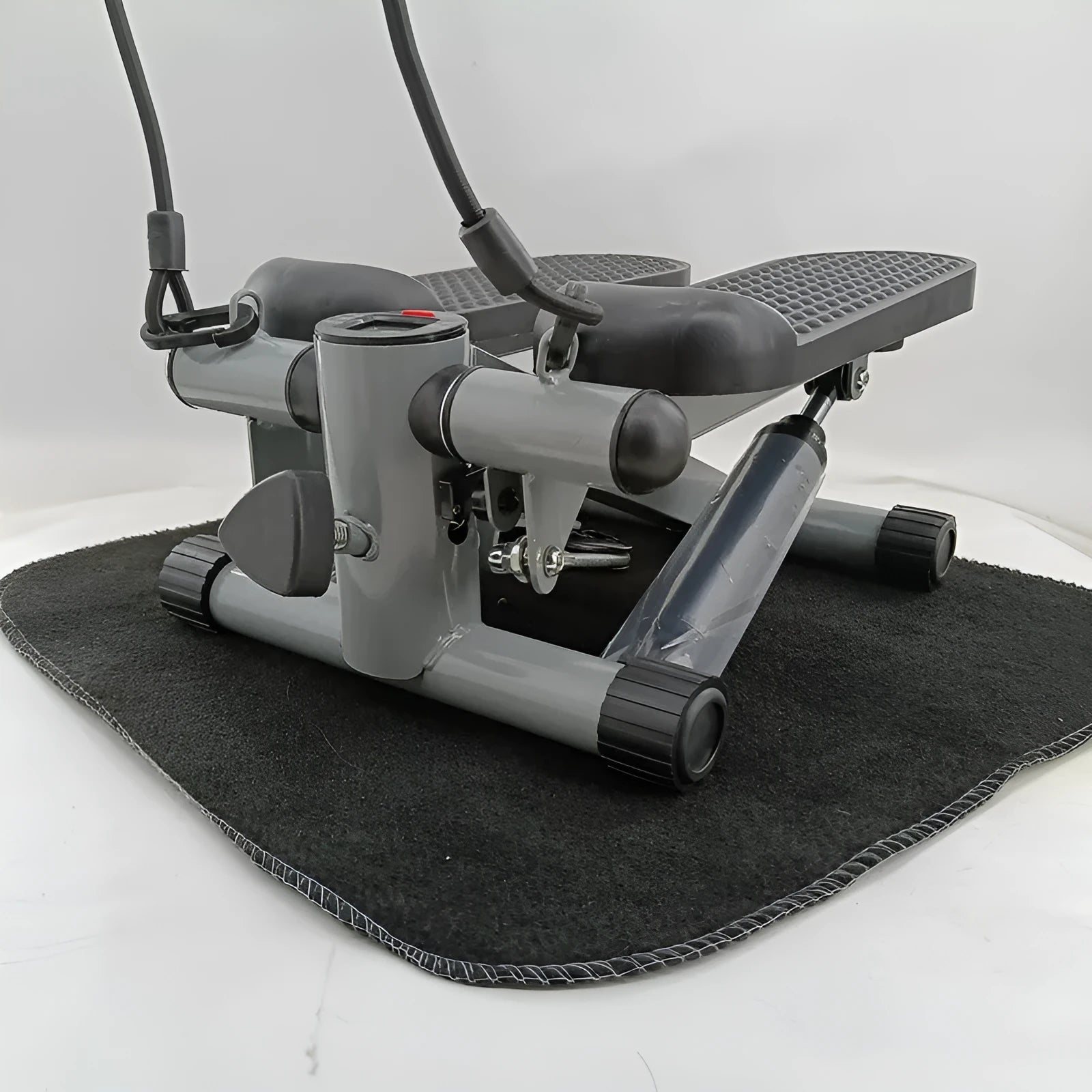 Silver grey hydraulic mini treadmill for waist slimming and home fitness exercises