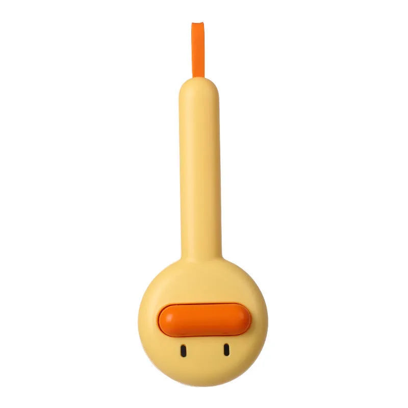 Small yellow duck design pet grooming comb with open-section needle teeth for cats and dogs