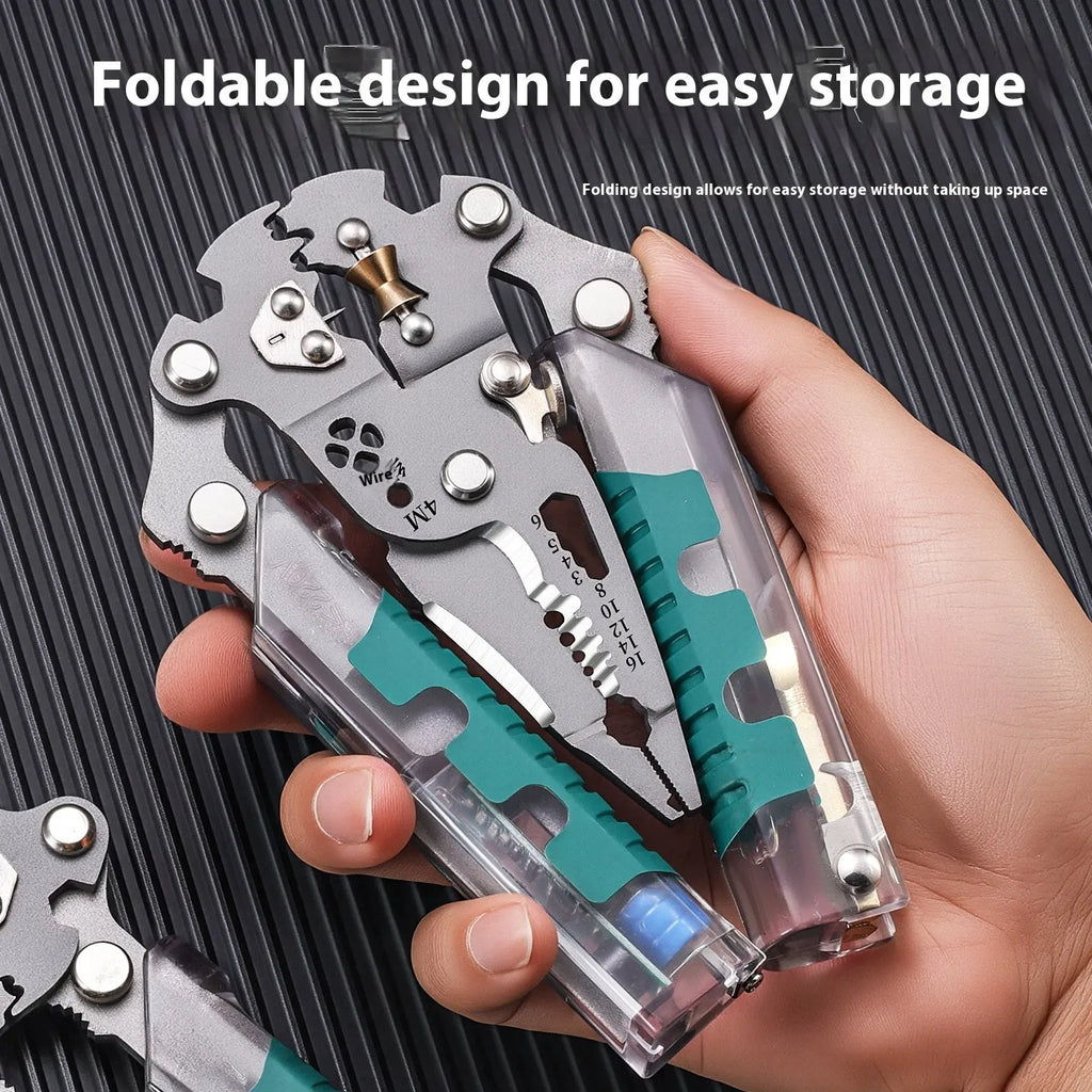 Thickened 8.8-inch electricians' pliers with wire stripper function and pointed nose design