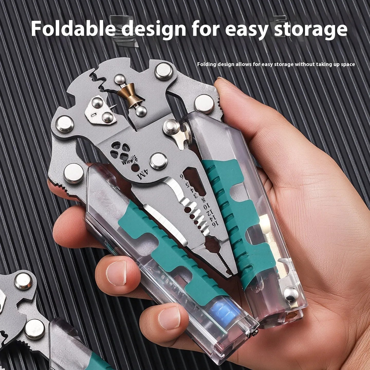 Thickened 8.8-inch electricians' pliers with wire stripper function and pointed nose design