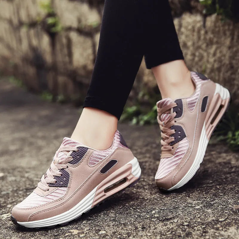 Women's casual beige orange shoes with 3.5cm low block heel showing side profile