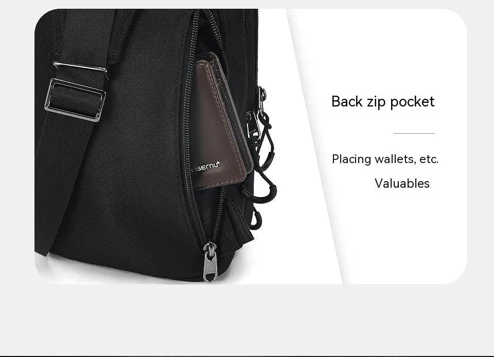 Casual black TPU camouflage chest bag with single shoulder strap and soft handle