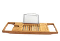 Bamboo bathtub frame storage organiser with single-floor desktop design for bathroom use