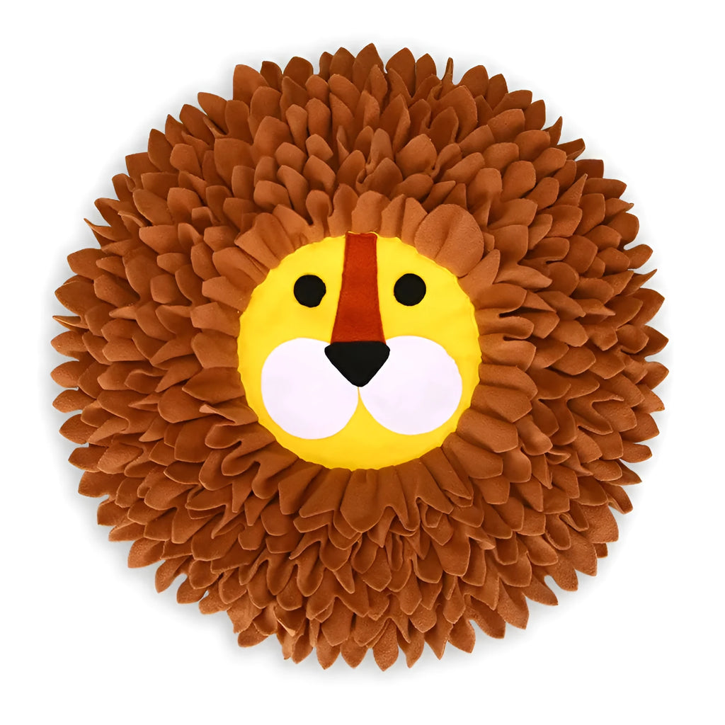 Brown lion pattern pet sniffing pad blanket for dogs and cats, measuring 33 by 25 centimetres.