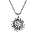 Men's silver skull necklace with stainless steel chain and alloy pendant