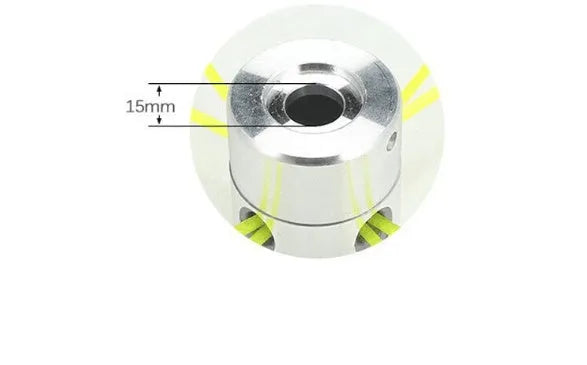 Silver Luzhu aluminium lawn mower grass head accessory with four light yellow trimmer lines and a wrench