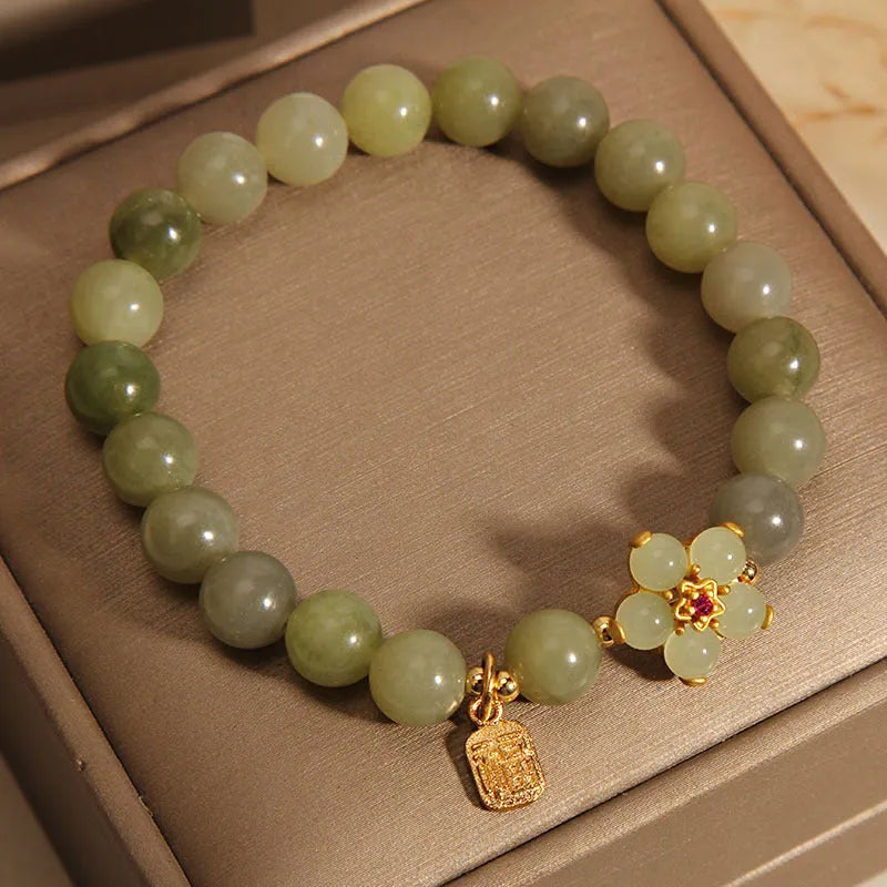 Women's alloy bracelet with gray jade colour tone, casual style jewellery