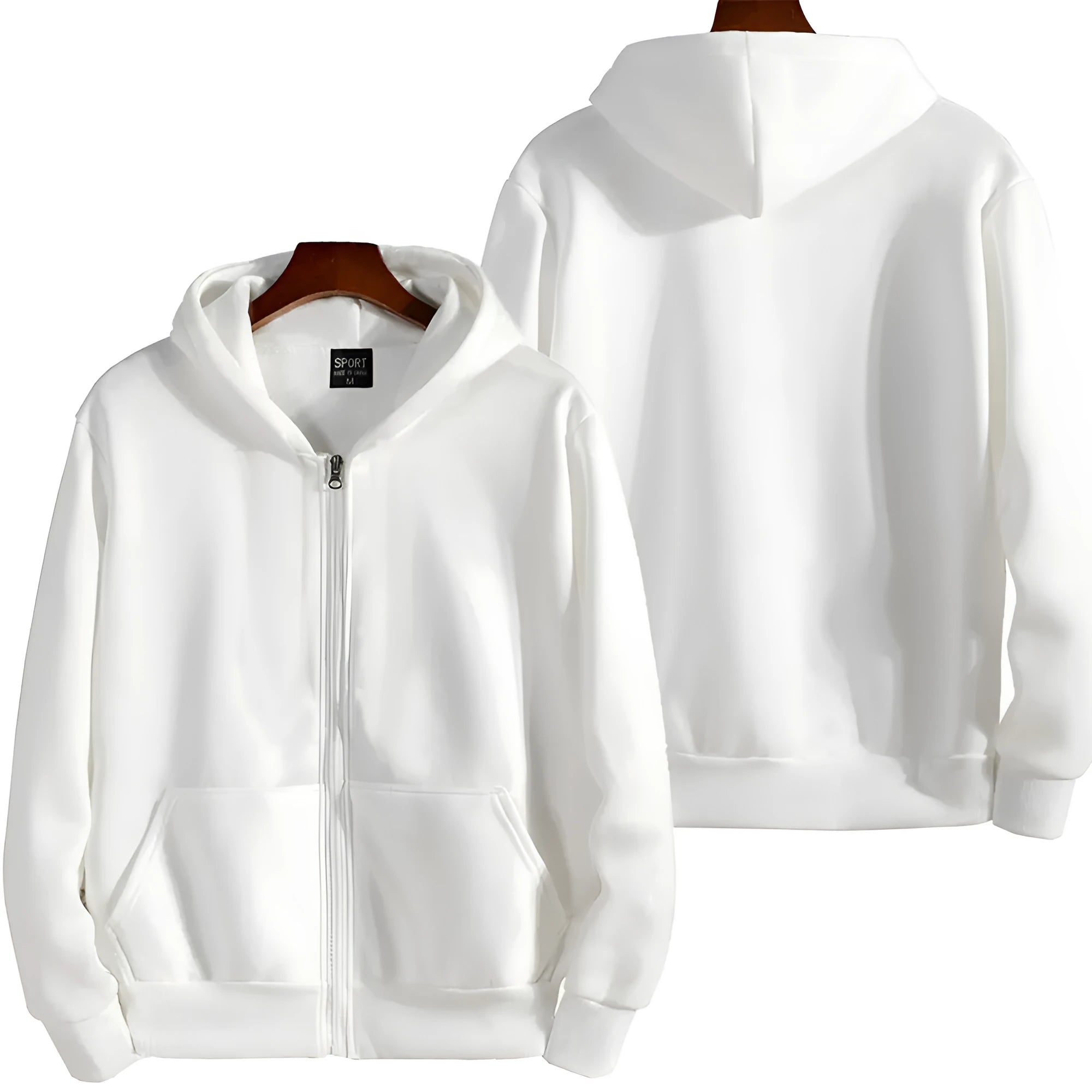 Men's loose fit solid colour sports zip jacket in lightweight fabric