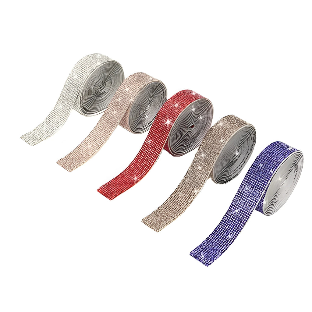 Self-adhesive water drill strips for clothing decoration in white and AB colour options