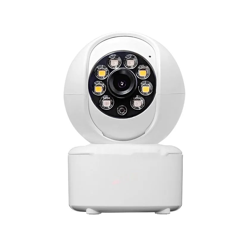 1080p HD Bluetooth indoor home security camera with dual-light panoramic view on a ceiling mount.