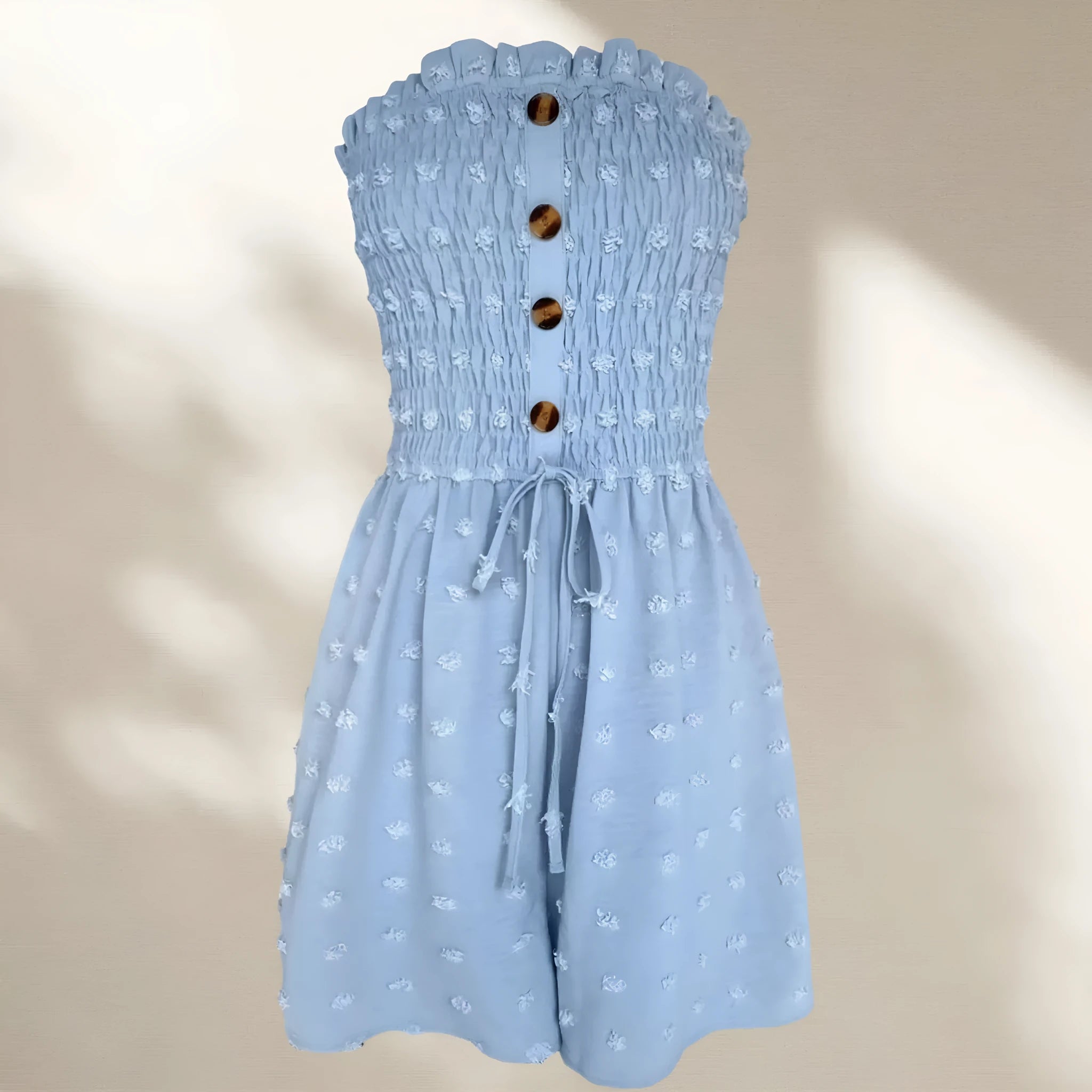 Women's off-shoulder jumpsuit in solid colour with sleeveless design and casual styling