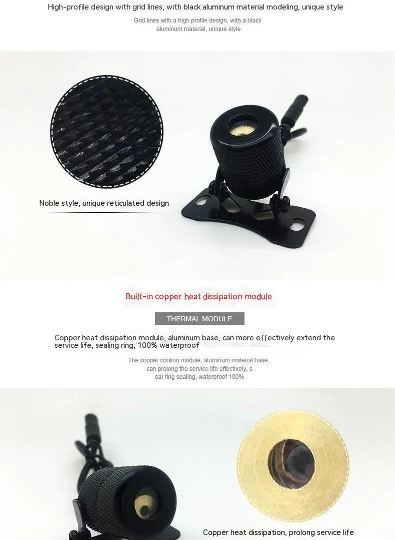 Motorcycle laser fog lamp with anti-collision warning system in aluminium housing