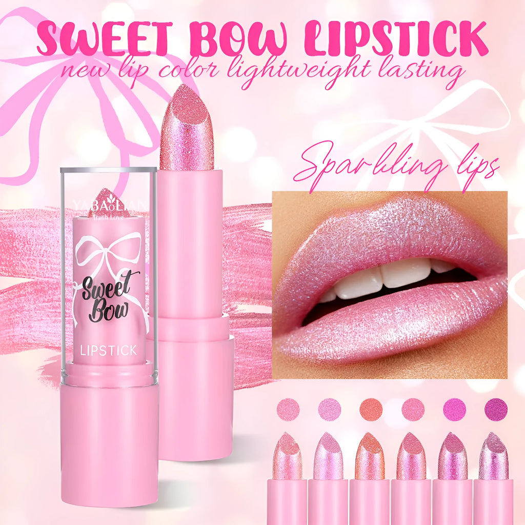 Sweetheart Bow XINGX Diamond Lipstick tube from the Starlight Diamond series, showing six colour shade options.