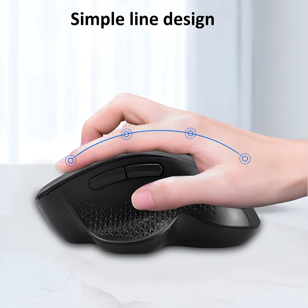 Self-charging wireless mouse for laptops with USB charging cable in black or grey colour