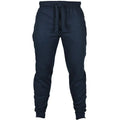 Men's solid colour drawstring waist fleece casual pants in loose fit pencil style