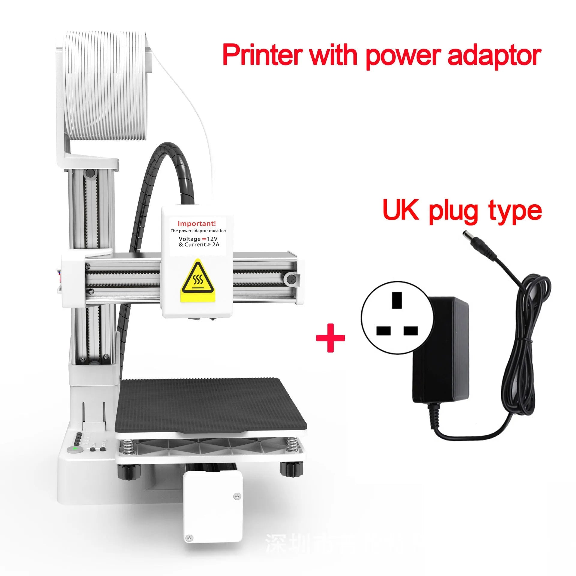 EasyThreed K10 white 3D printer with 175mm print height for TPU and PLA filaments