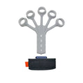 Black silicone finger trainer with adjustable belt for hand rehabilitation exercises