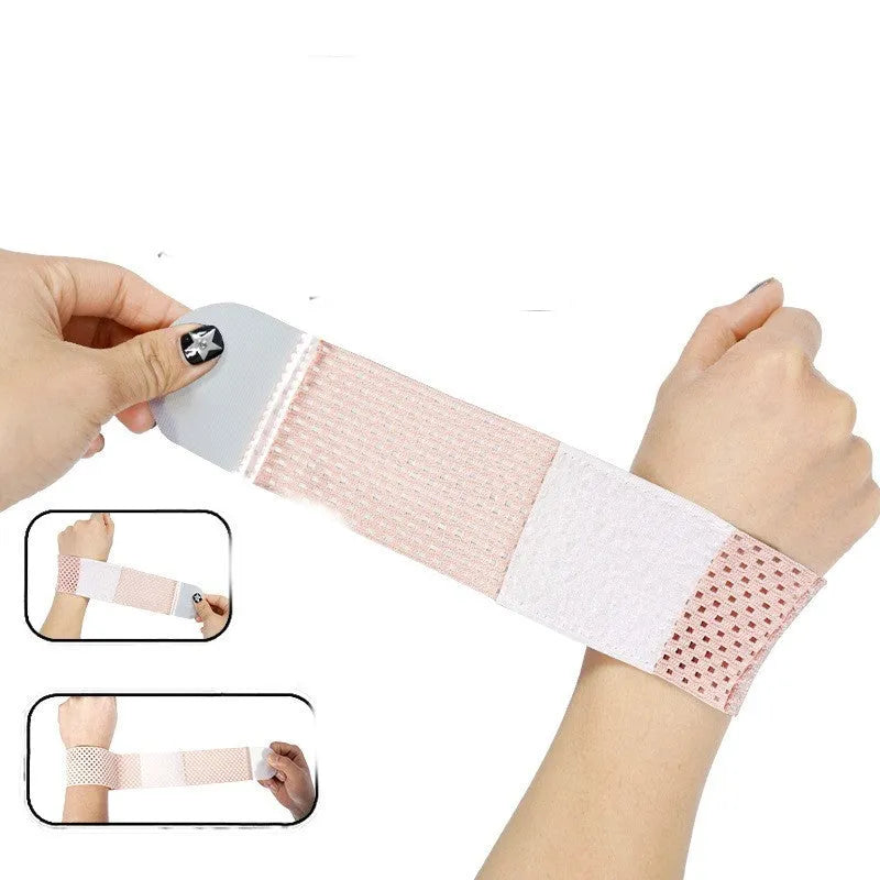Athletic wristguards with elastic breathable construction in black, grey, and pink colours