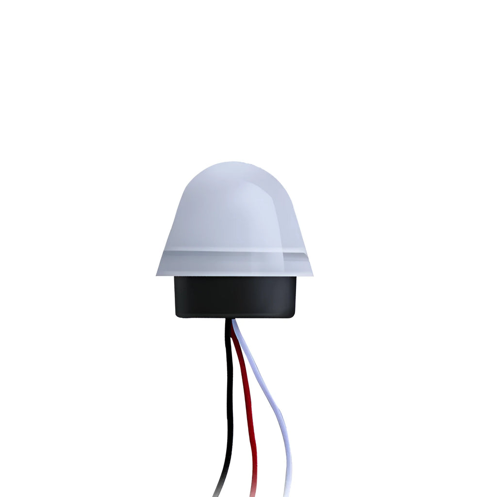 White outdoor automatic street lamp with sensor for garden and pathway lighting