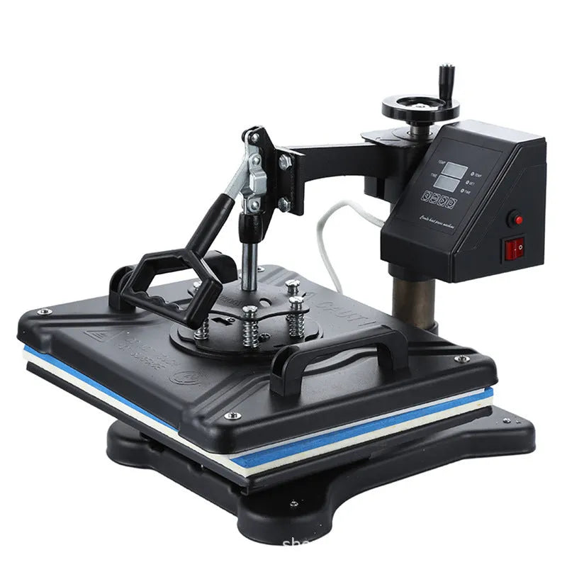Black t-shirt heat press machine with 70x70cm printing area for thermal transfer garment customisation