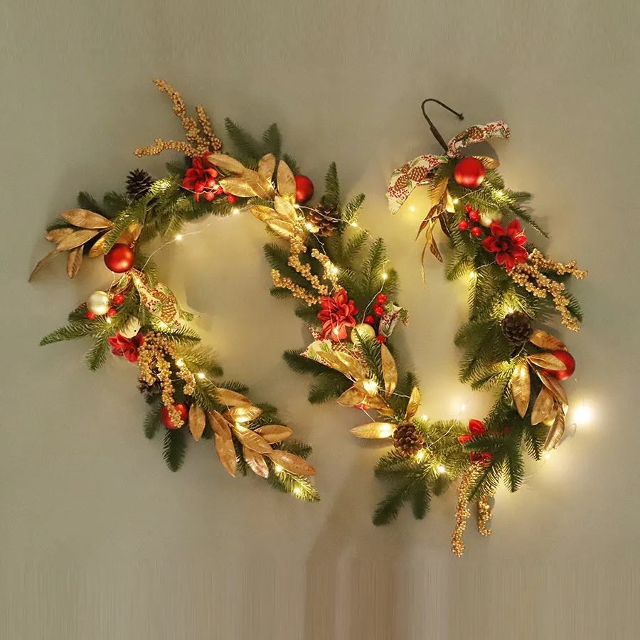 Christmas garland decoration in American country style with multiple design options
