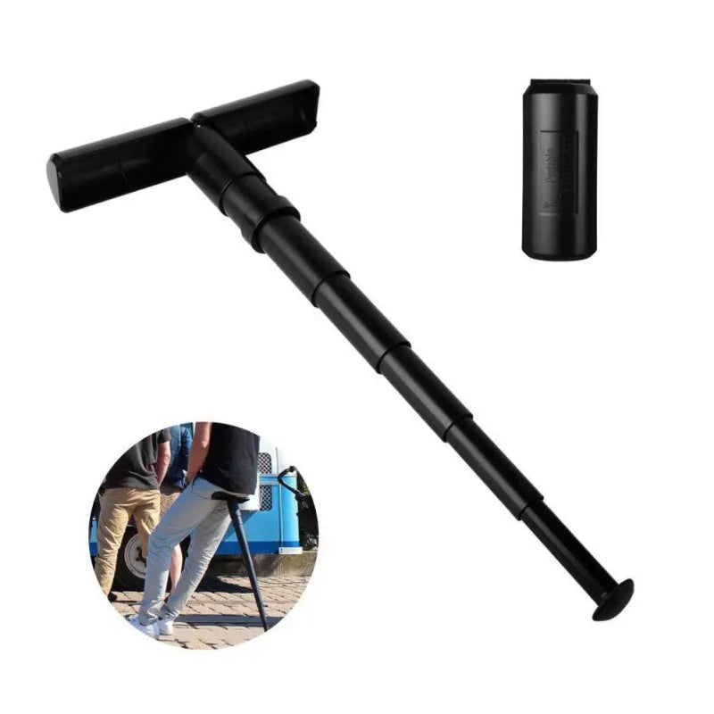 Black lightweight folding stool for camping and fishing, dimensions 170x70x70mm
