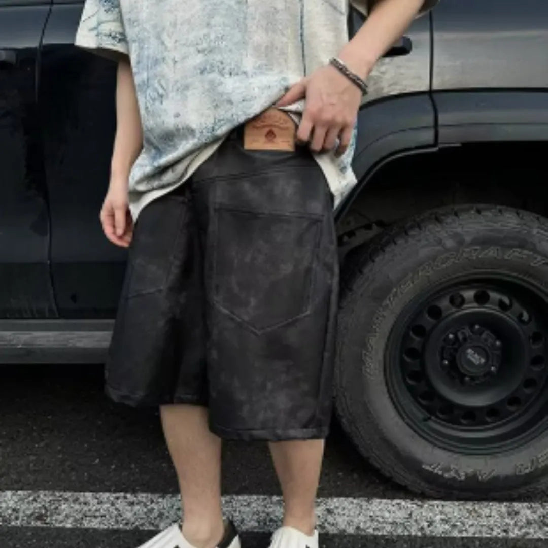 Korean style loose fit printed t-shirt with round neck and short sleeves in solid colour