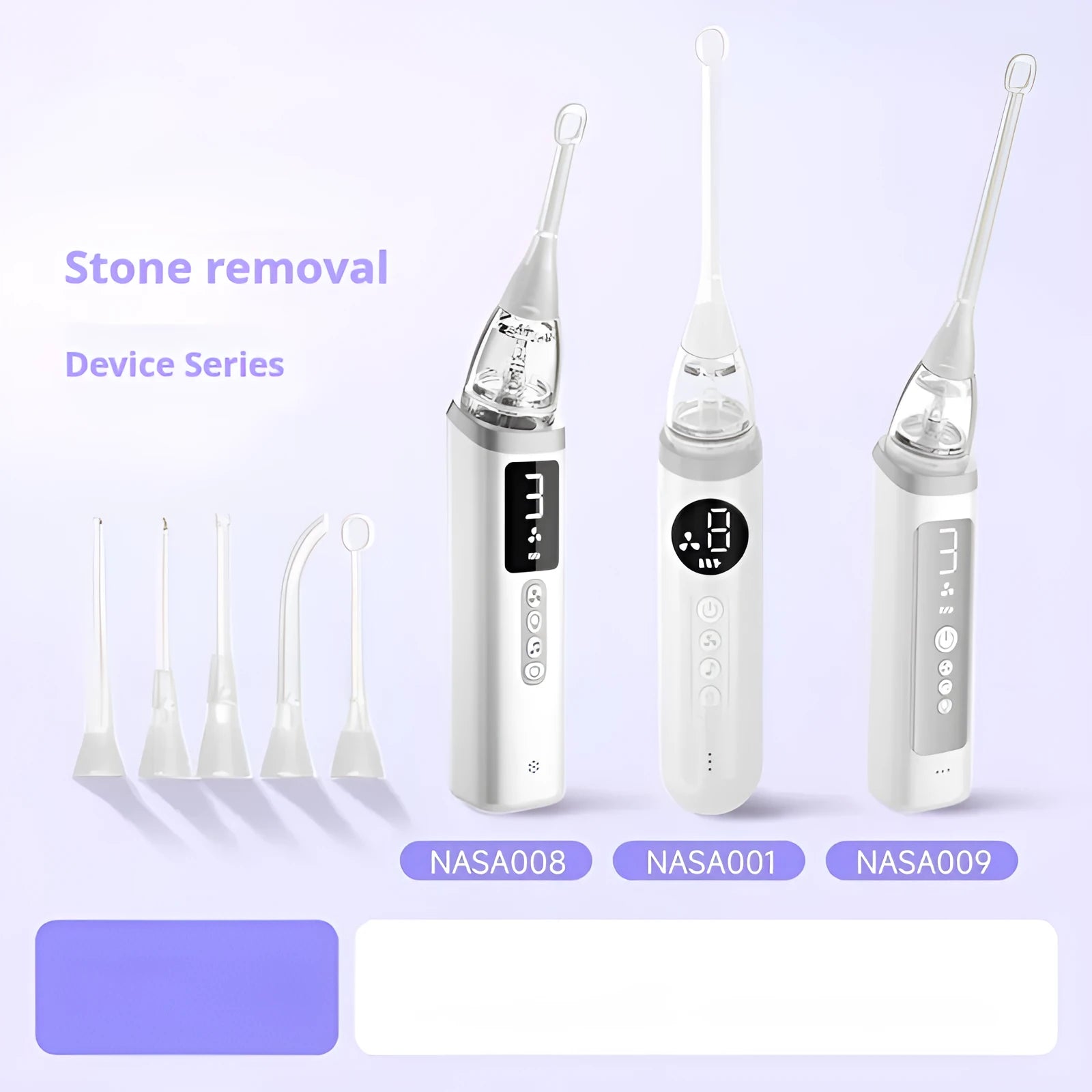 Milky white tonsillar extractor oral cleaning tool set for tonsil stone removal