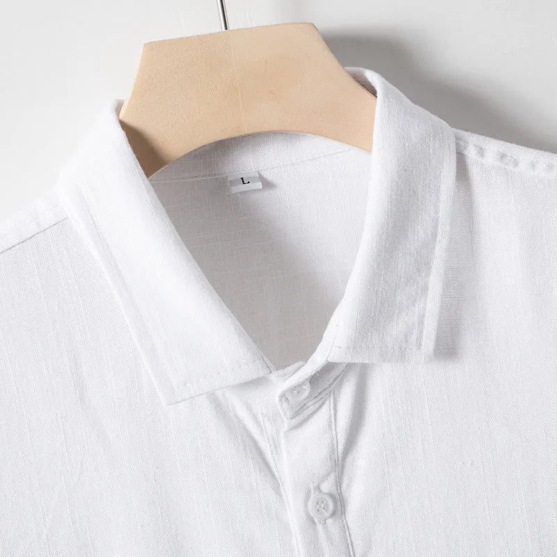 Men's linen blend loose fit T-shirt in three colour options with short sleeves