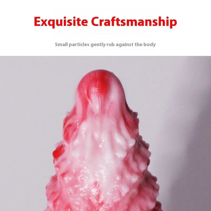 Pink platinum silicone women's masturbation device with shaped penis design in two sizes