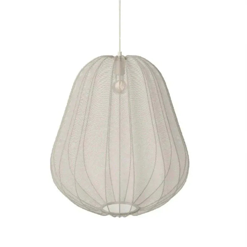 Japanese style net pumpkin ceiling lamp with iron construction and LED tricolour lighting