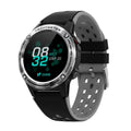 Sports smart watch with blue silicone strap and 1.3-inch screen displaying health metrics.