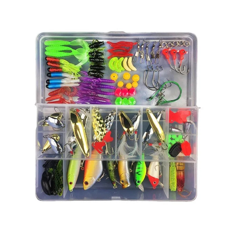 Junior entry-level fishing lure suit in PP packaging with thunder frog baits