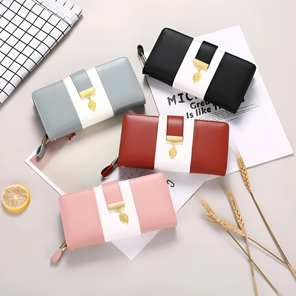 Anti theft brush clutch bag in PU leather with lock closure and microfiber lining