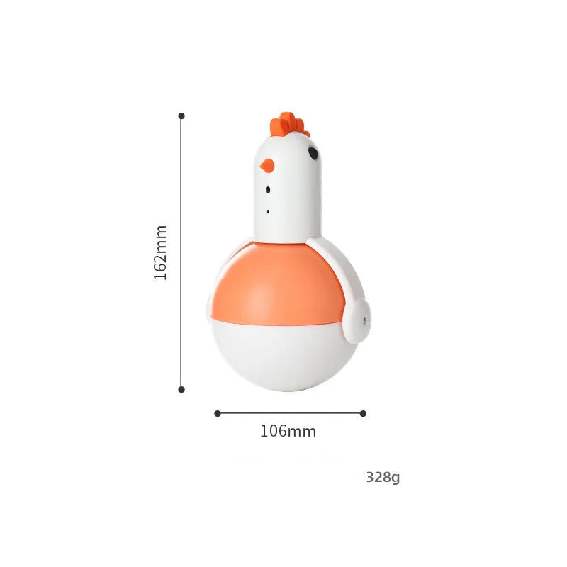 Green and orange electric cat toy chicken with laser sound and infrared sensor features