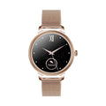 AK38 ladies smart watch with stainless steel band and 1.09-inch display